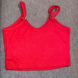 burgundy red crop tank top